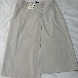 Zara Light Gray Long A-Line Skirt NWT